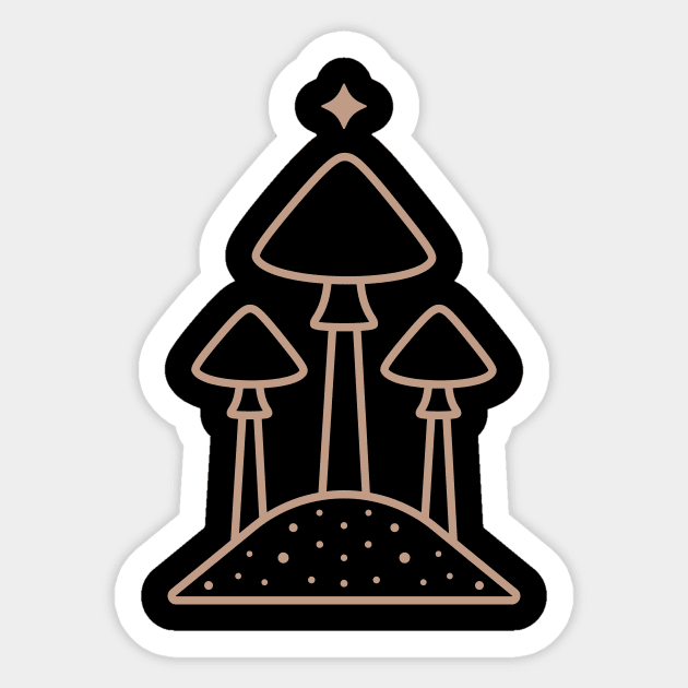 Mushroom. Fungi symbol. Sticker by Yeroma